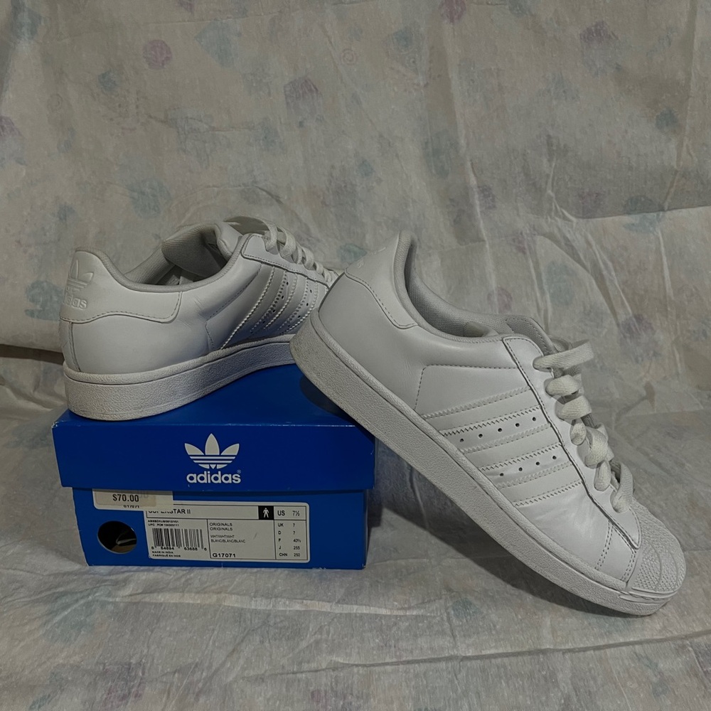 Adidas White Leather Sneakers